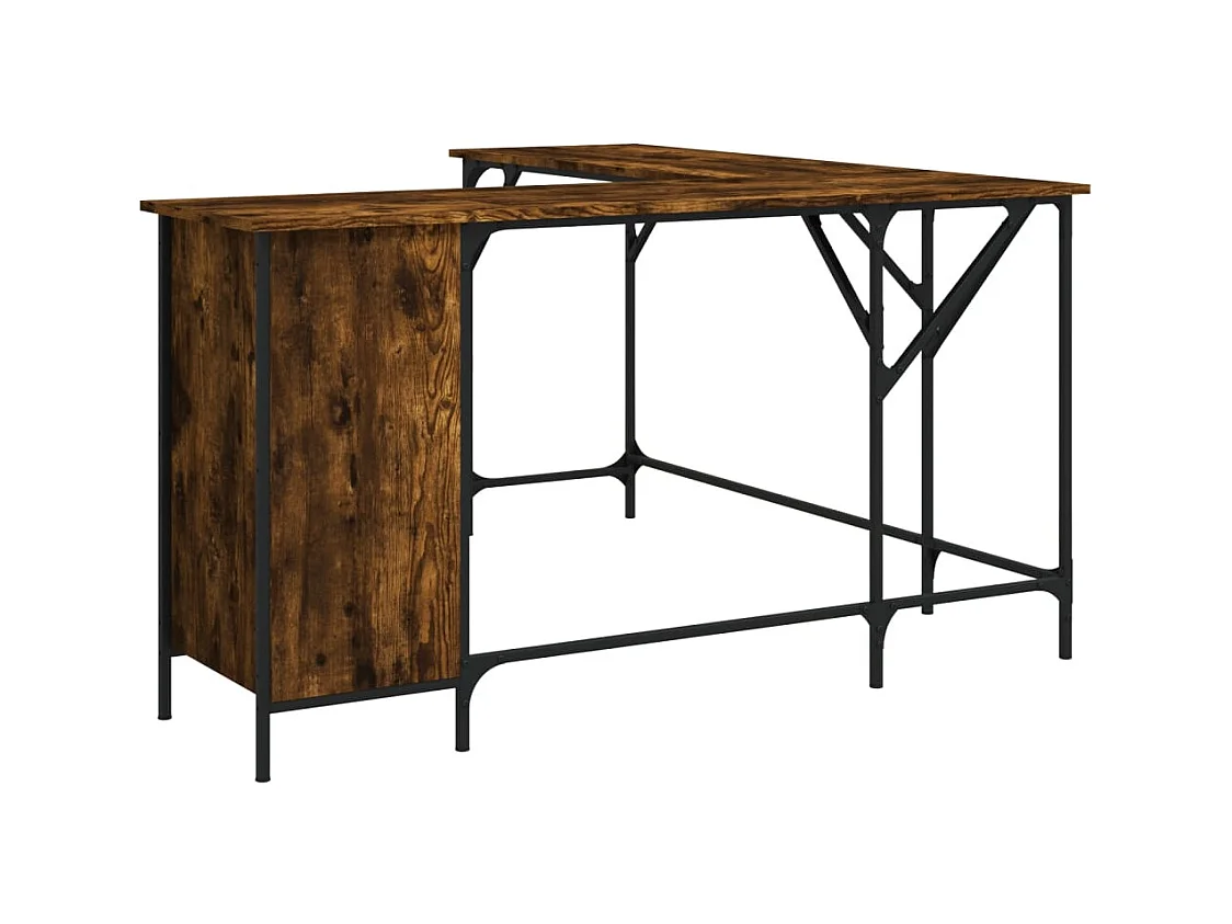 Nicklas  Bureau chêne fumé 141x141x75 cm bois d'ingénierie