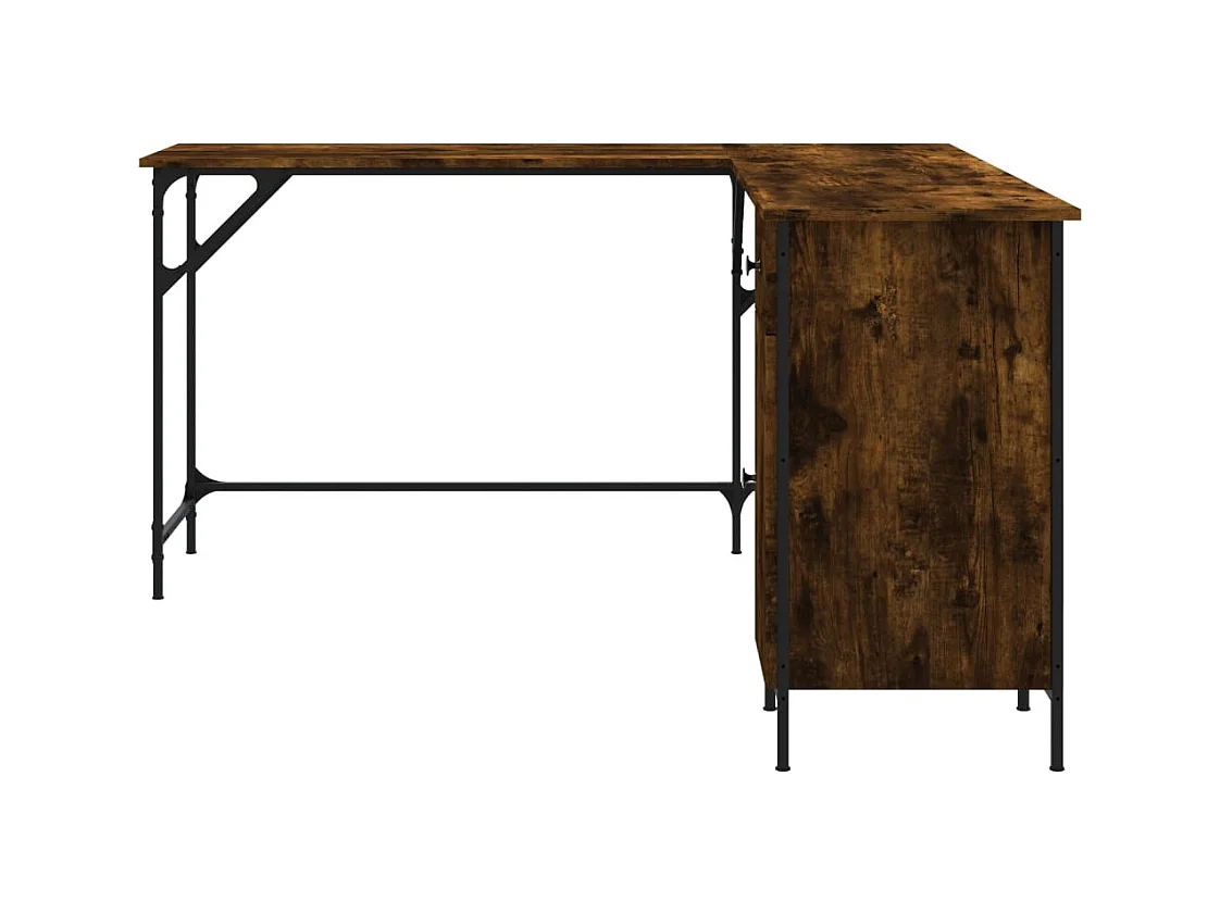 Nicklas  Bureau chêne fumé 141x141x75 cm bois d'ingénierie