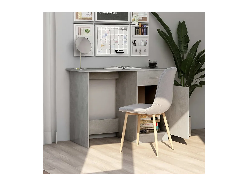 Adriano  Bureau Gris béton 100x50x76 cm Bois d’ingénierie