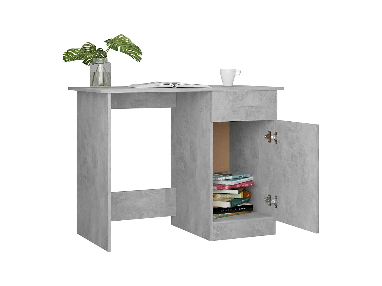 Adriano  Bureau Gris béton 100x50x76 cm Bois d’ingénierie