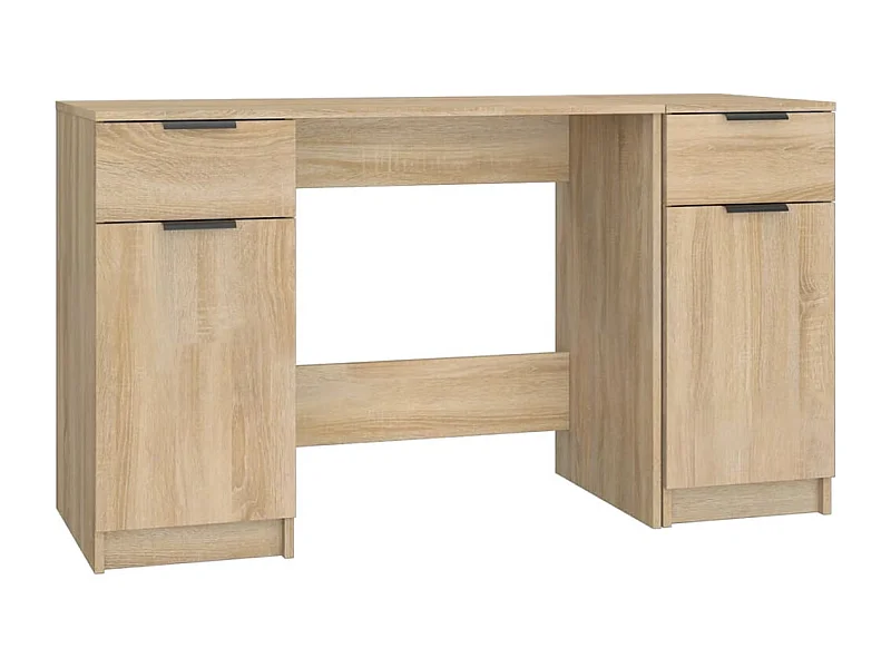 Samantha  Bureau avec armoire latérale Chêne sonoma Bois d'ingénierie