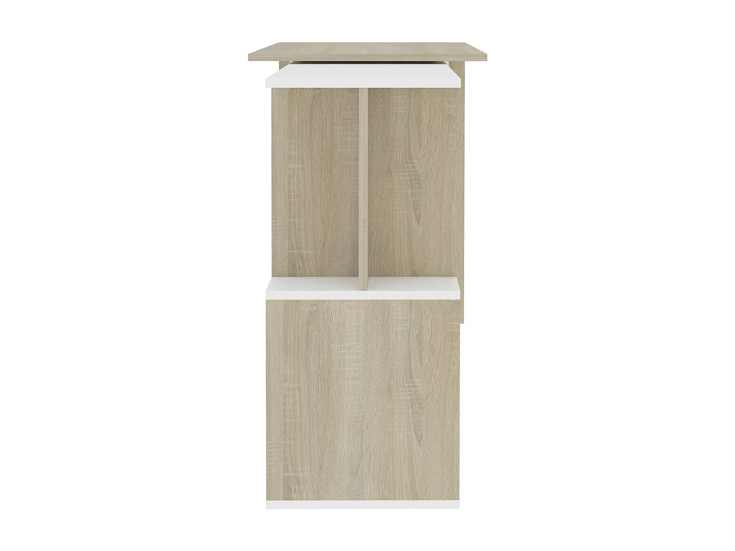 Jakobstad  Escritorio de esquina contrachapada blanco y roble 200x50x76 cm