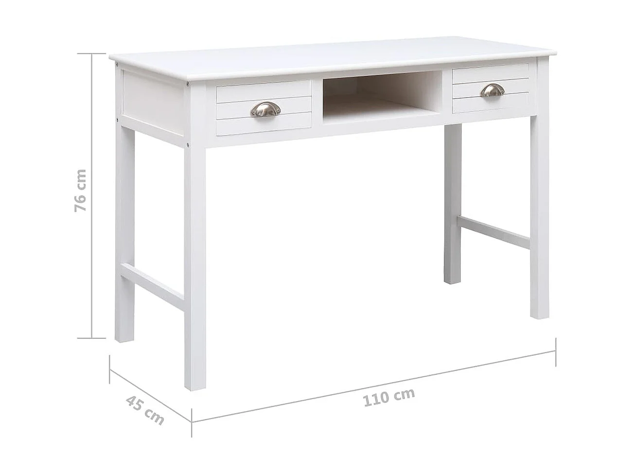 Almont  Escritorio de madera blanco 110x45x76 cm