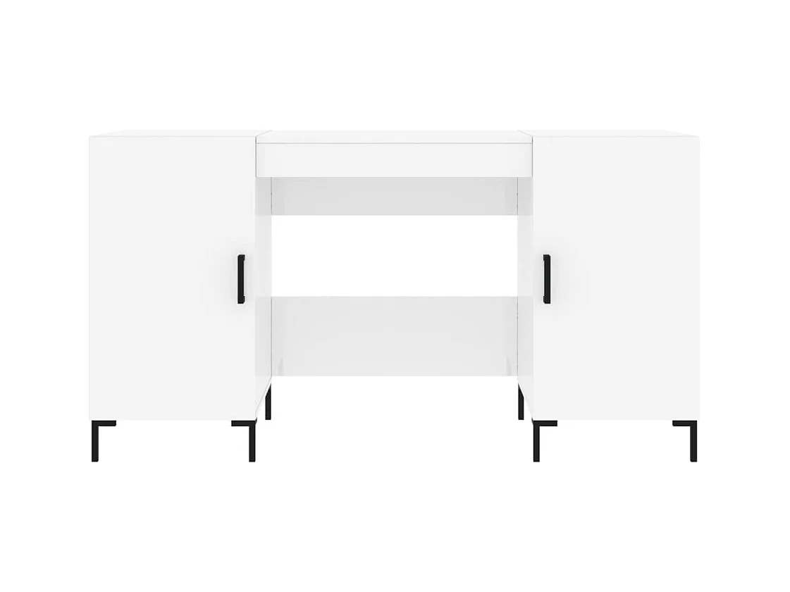 Ljorin  Bureau Blanc brillant 140x50x75 cm Bois d'ingénierie