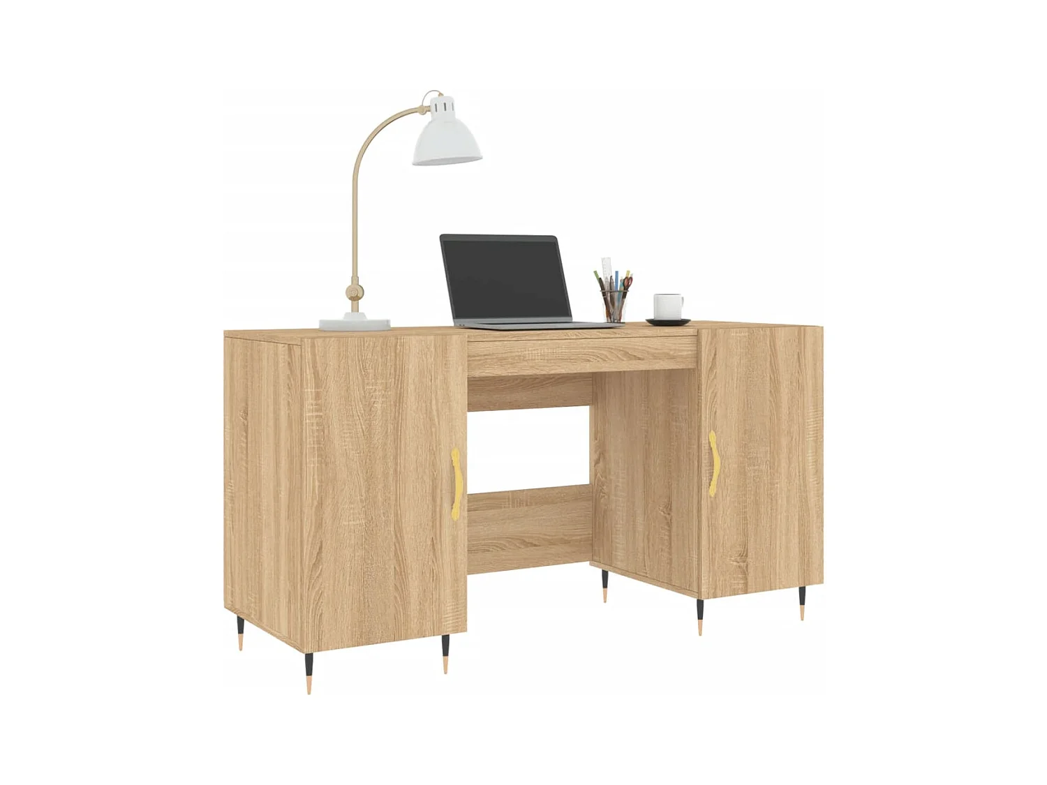 Kahina  Bureau chêne sonoma 140x50x75 cm bois d'ingénierie