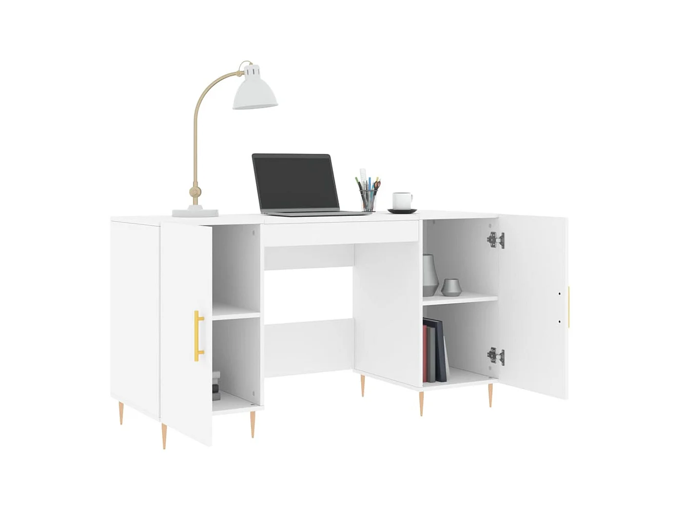 Anne-Marie  Bureau blanc 140x50x75 cm bois d'ingénierie