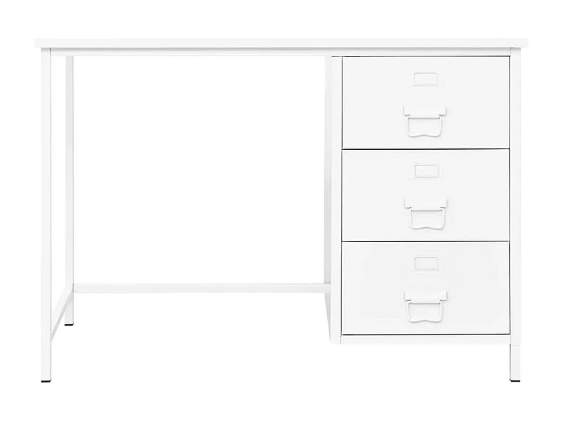 Torlin  Bureau industriel avec tiroirs Blanc 105x52x75 cm Acier
