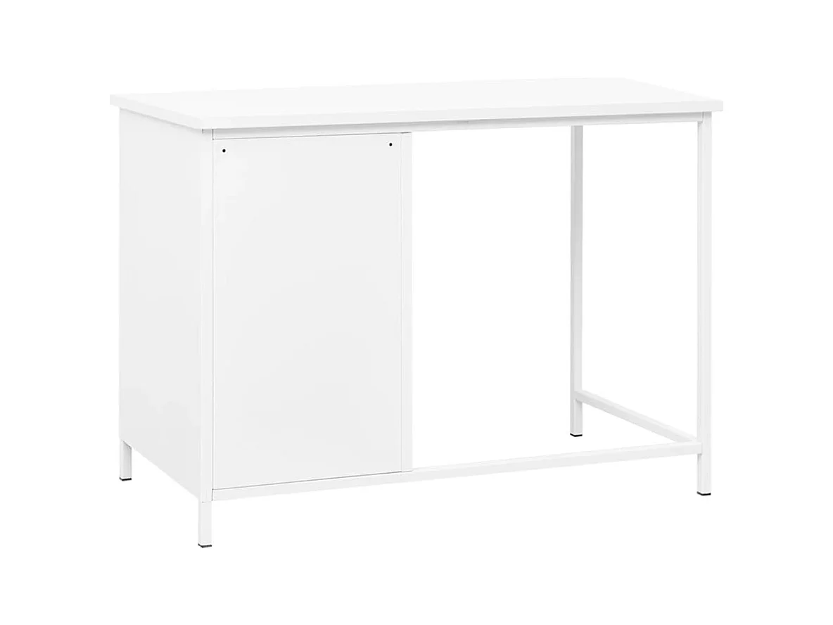 Torlin  Bureau industriel avec tiroirs Blanc 105x52x75 cm Acier