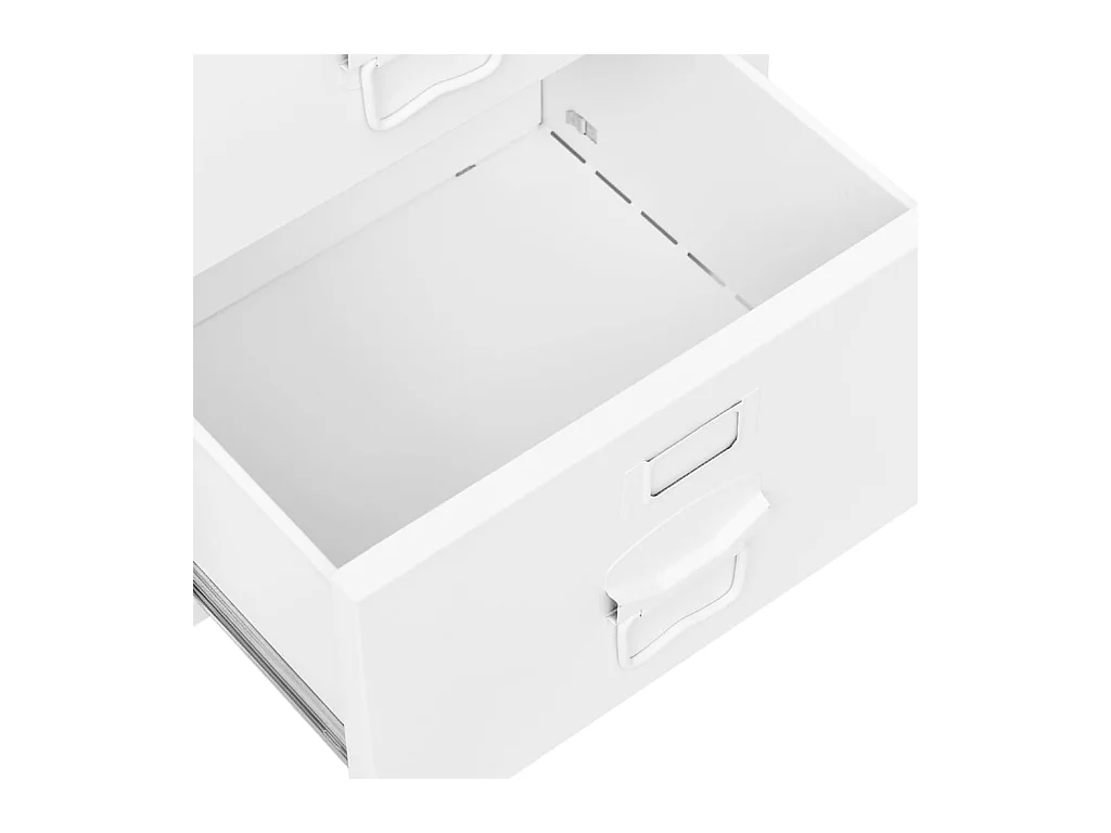Torlin  Bureau industriel avec tiroirs Blanc 105x52x75 cm Acier