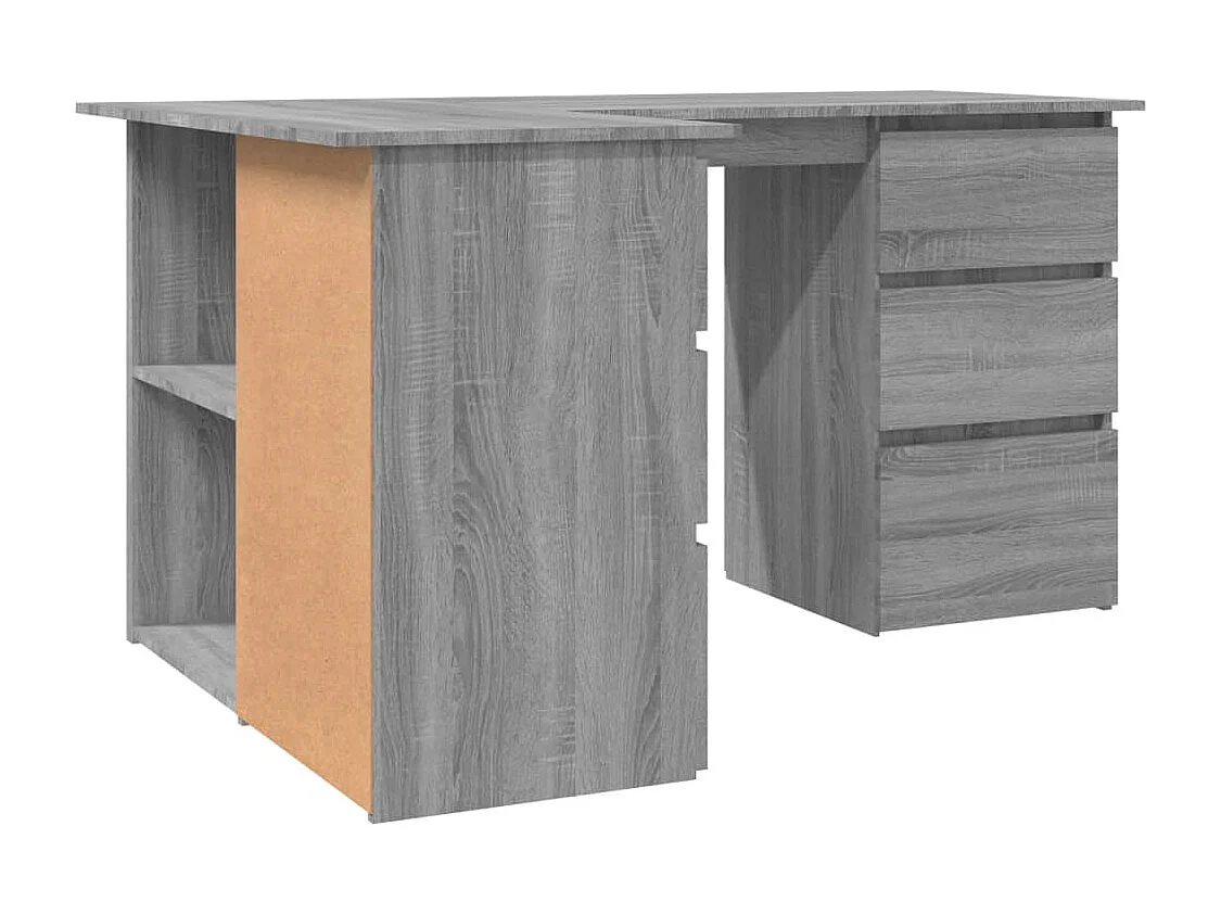 Savukoski  Bureau d'angle Sonoma gris 145x100x76 cm Bois d'ingénierie