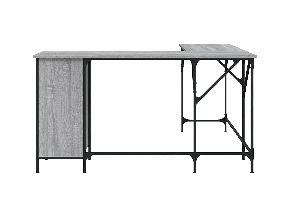 Nicklas  Bureau sonoma gris 141x141x75 cm bois d'ingénierie