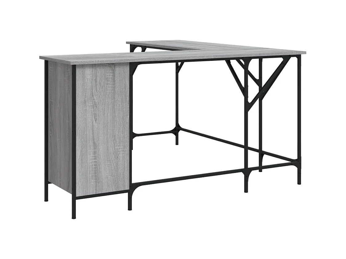 Nicklas  Bureau 141x141x75 cm bewerkt hout grijs sonoma eikenkleurig