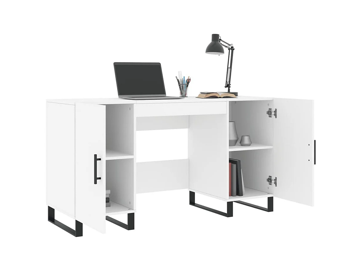 Sarlat-la-Canéda  Bureau blanc 140x50x75 cm bois d'ingénierie