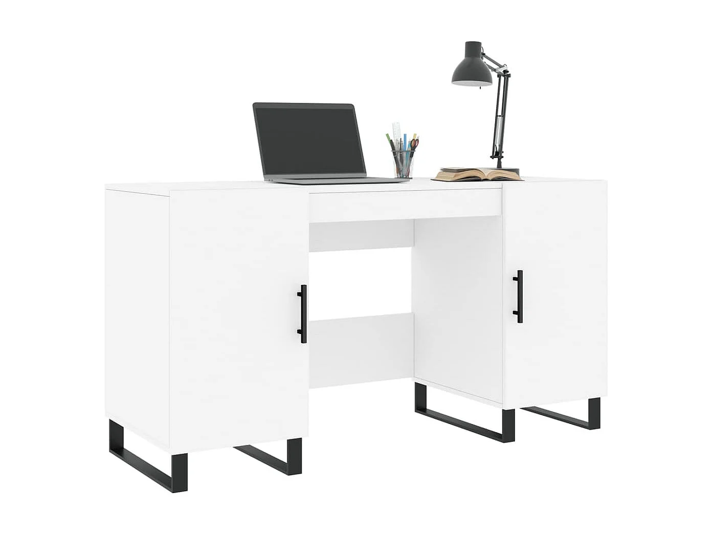 Sarlat-la-Canéda  Bureau blanc 140x50x75 cm bois d'ingénierie