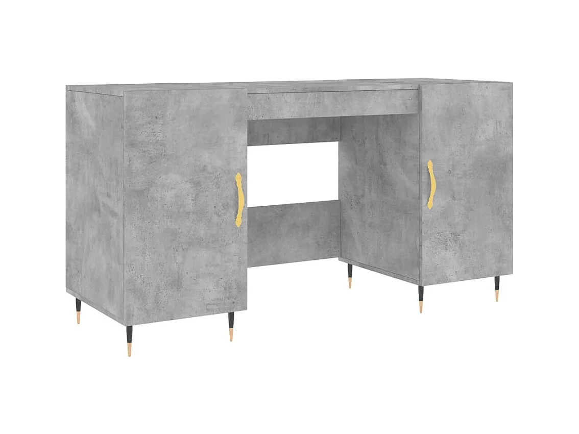 Kahina  Bureau gris béton 140x50x75 cm bois d'ingénierie