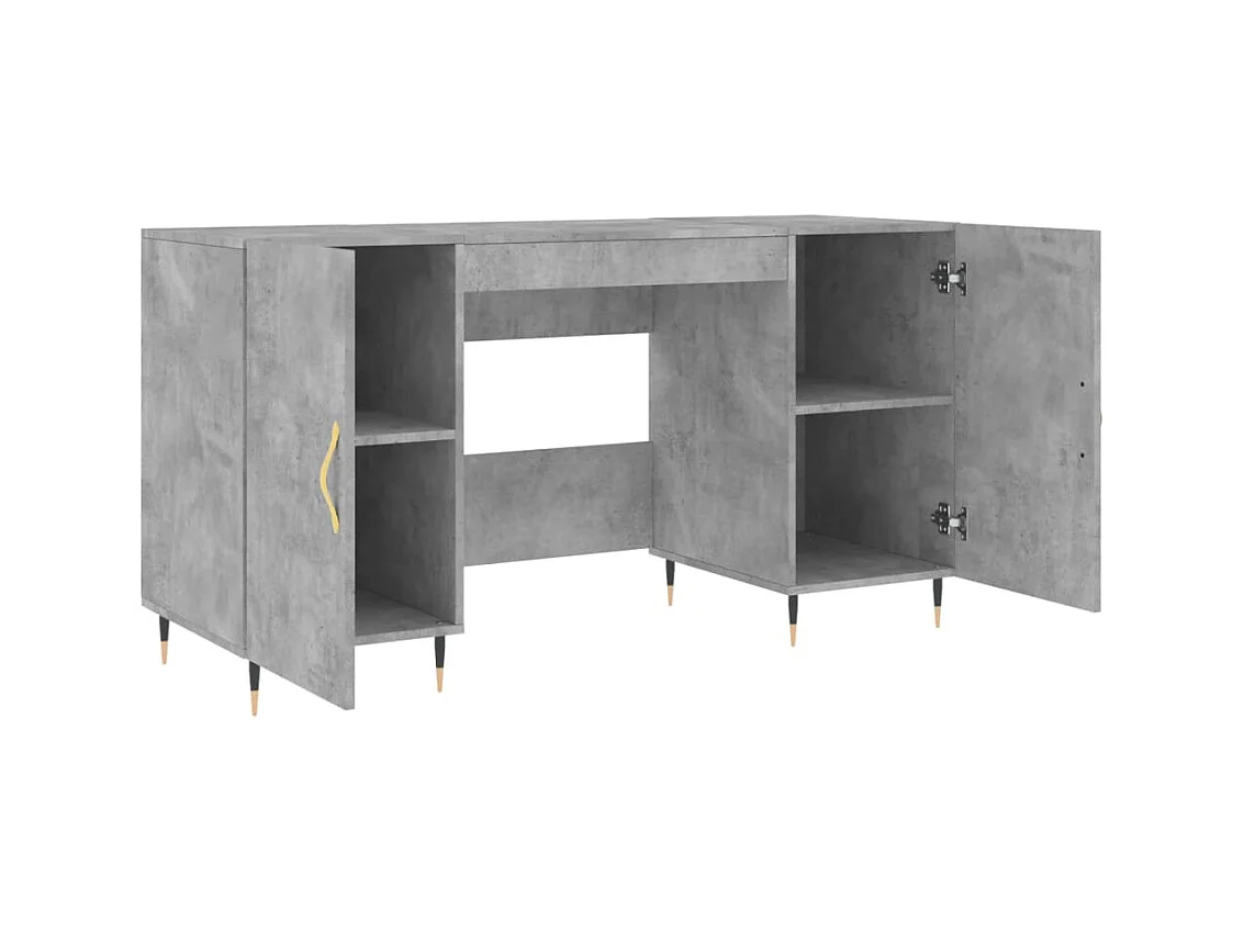 Kahina  Bureau gris béton 140x50x75 cm bois d'ingénierie
