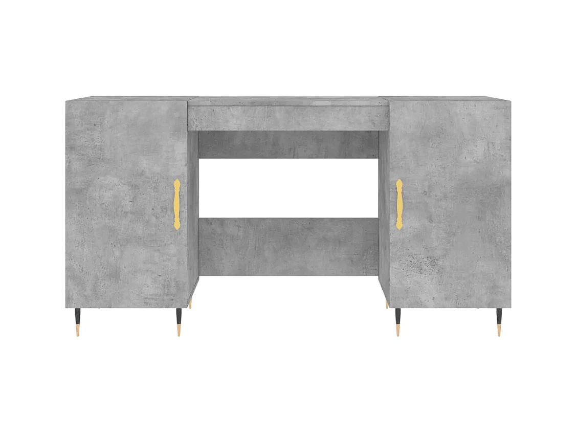 Kahina  Bureau gris béton 140x50x75 cm bois d'ingénierie