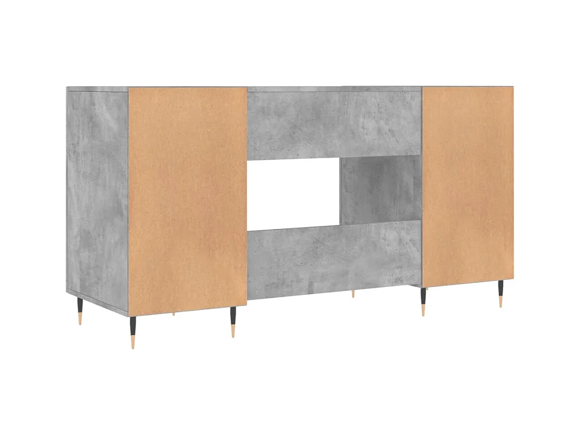 Kahina  Bureau gris béton 140x50x75 cm bois d'ingénierie
