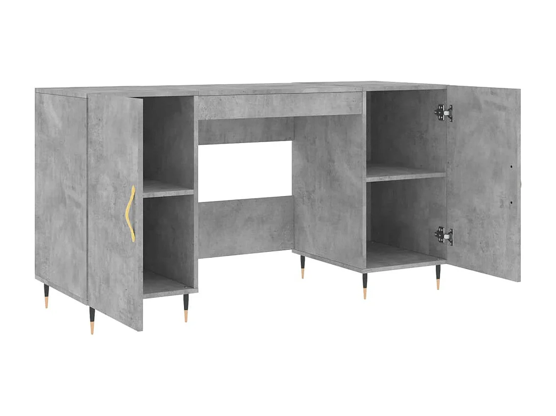 Kahina  Bureau gris béton 140x50x75 cm bois d'ingénierie