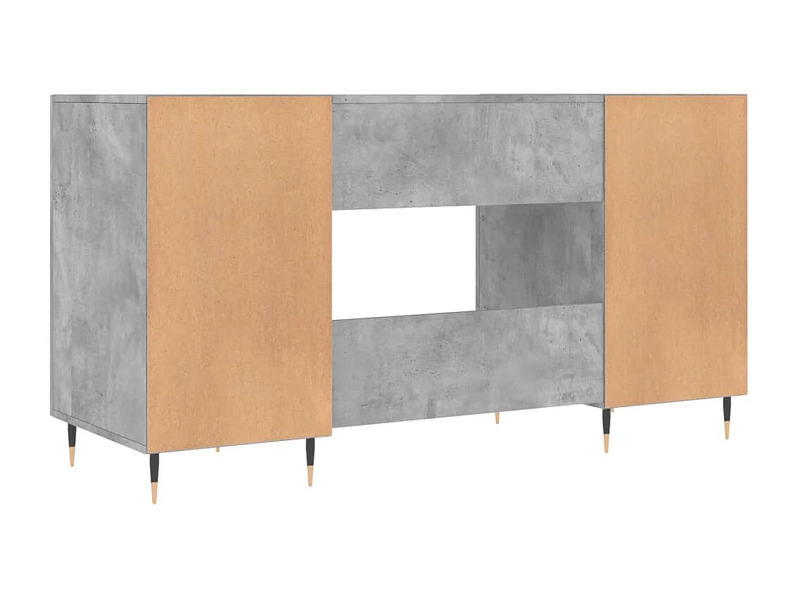 Kahina  Bureau gris béton 140x50x75 cm bois d'ingénierie