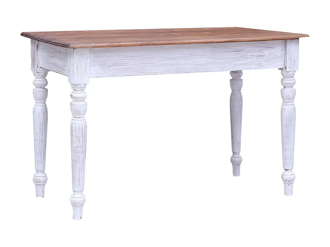 Prolenta Premium -  Bureau avec tiroirs blanc 117x57x75 cm bois d'acajou massif