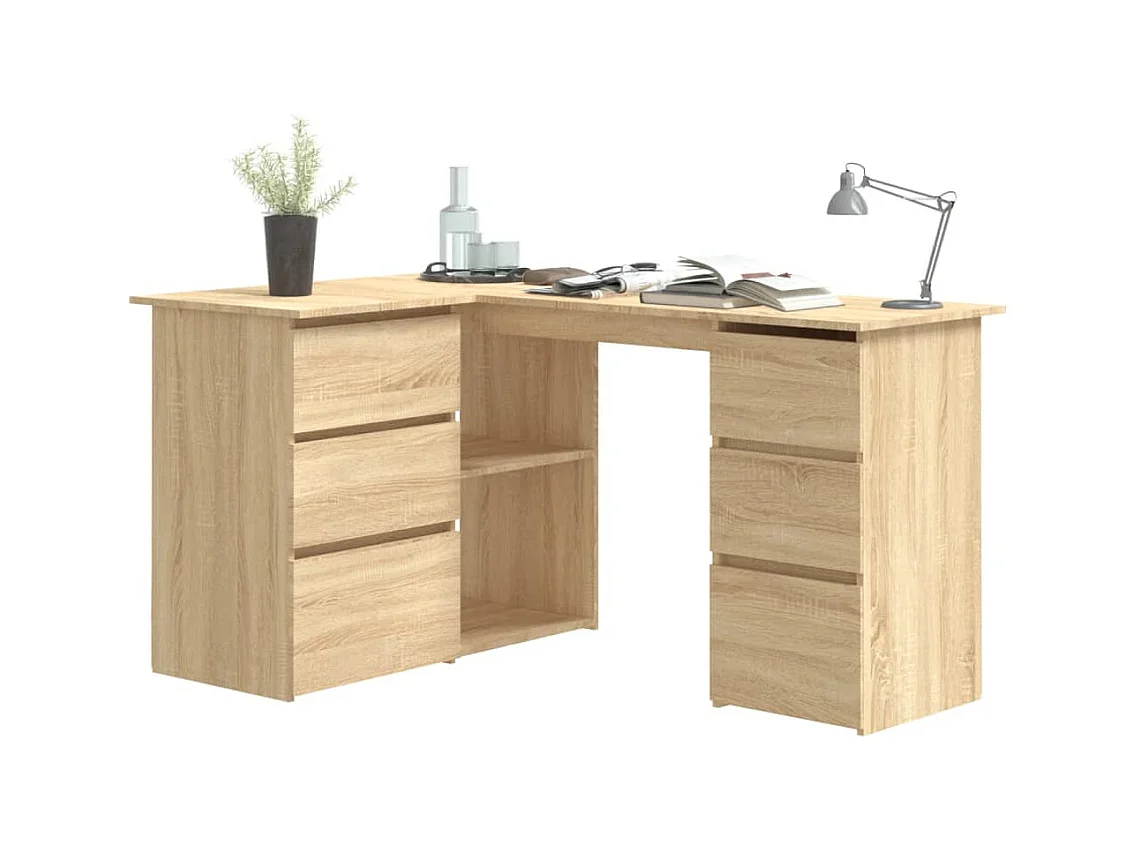 Savukoski  Bureau d'angle Chêne sonoma 145x100x76 cm Bois d'ingénierie