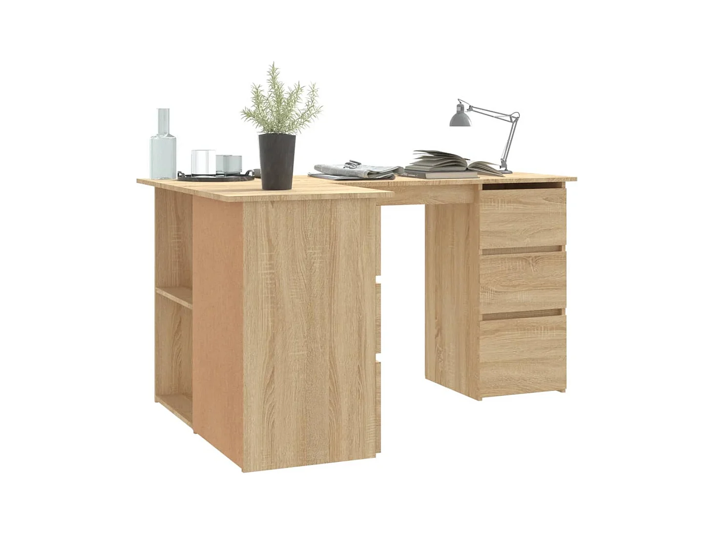 Savukoski  Bureau d'angle Chêne sonoma 145x100x76 cm Bois d'ingénierie