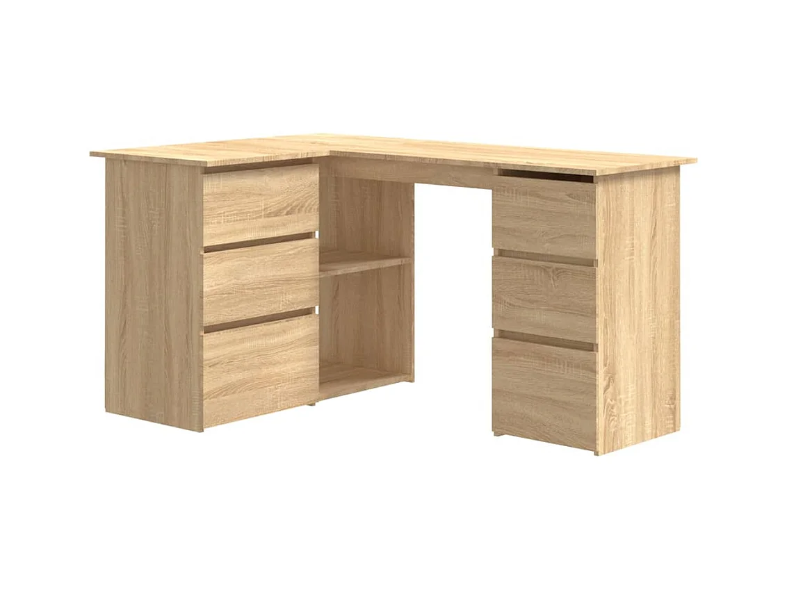 Savukoski  Hoekbureau 145x100x76 cm bewerkt hout sonoma eikenkleurig