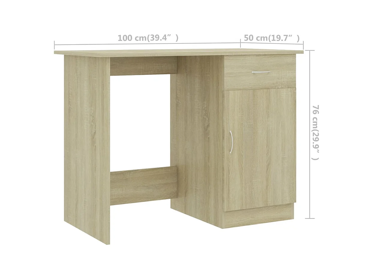 Adriano  Bureau Chêne sonoma 100x50x76 cm Bois d’ingénierie