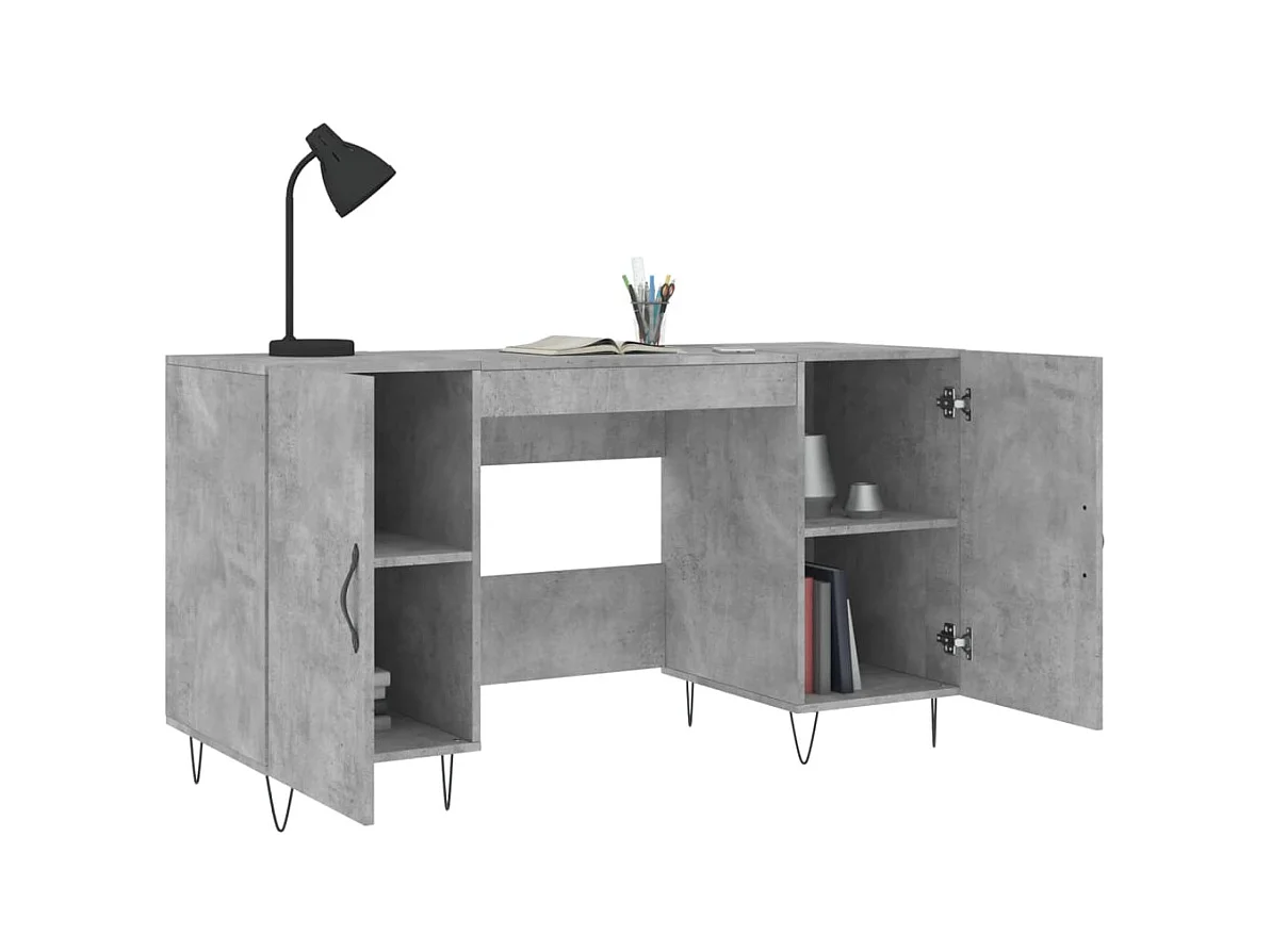 Jett  Bureau gris béton 140x50x75 cm bois d'ingénierie