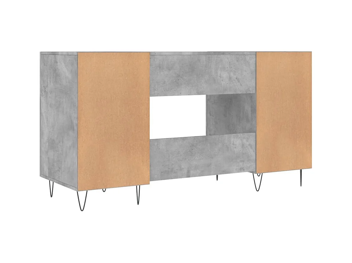Jett  Bureau gris béton 140x50x75 cm bois d'ingénierie