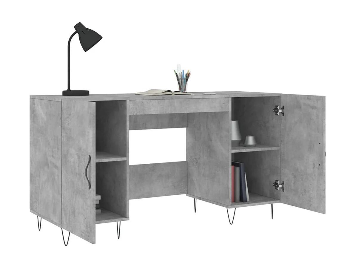 Jett  Bureau gris béton 140x50x75 cm bois d'ingénierie