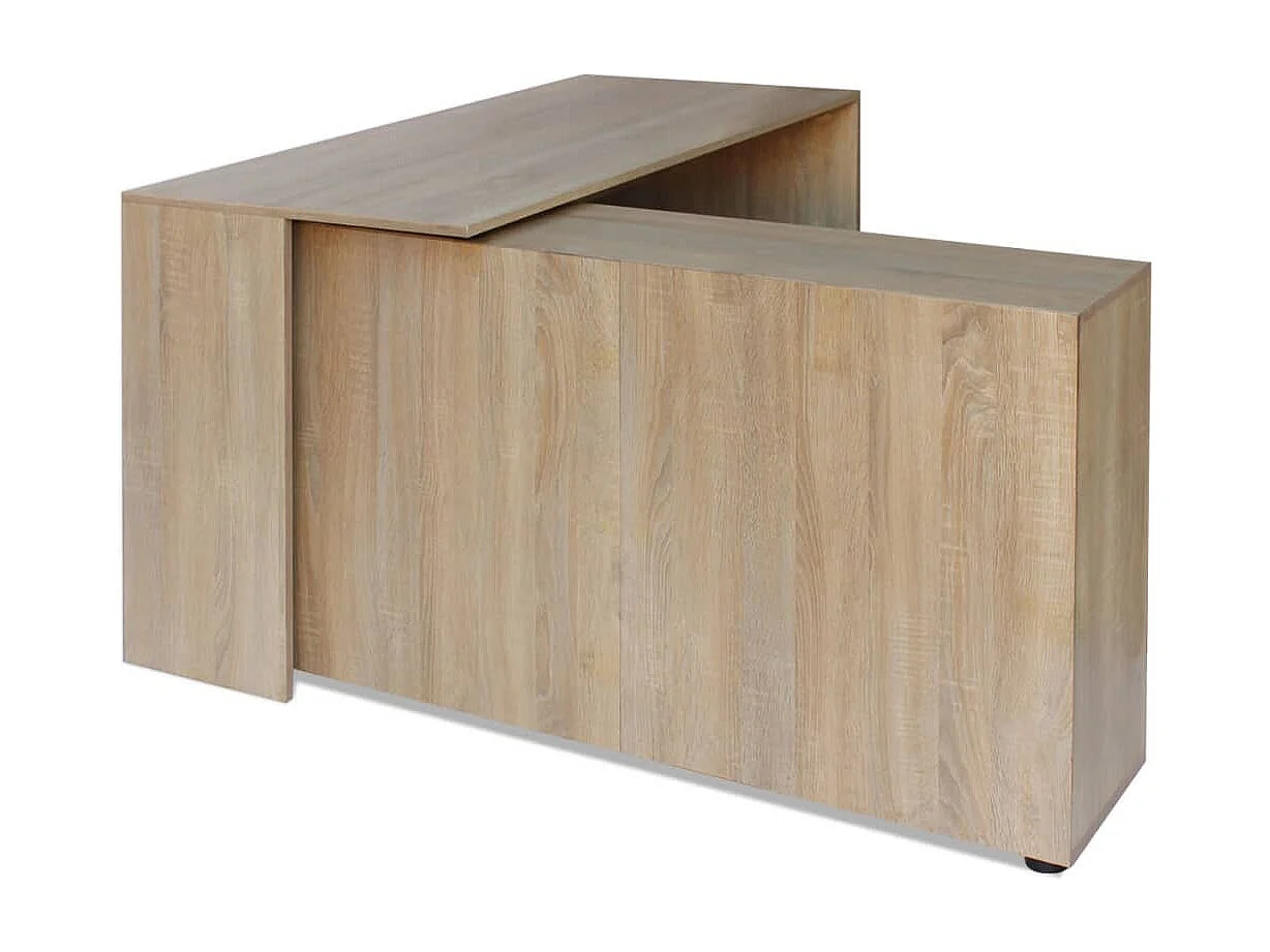 Ferlin  Bureau d'angle 4 étagères chêne