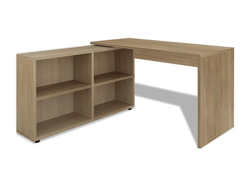 Ferlin  Bureau d'angle 4 étagères chêne