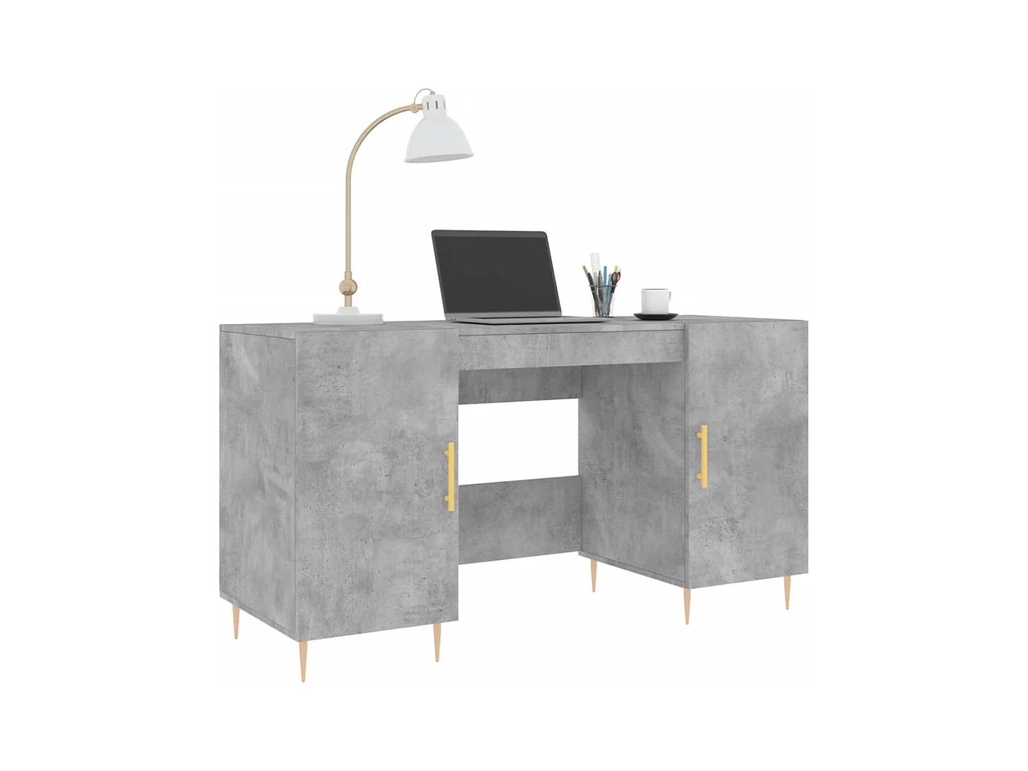 Anne-Marie  Bureau gris béton 140x50x75 cm bois d'ingénierie