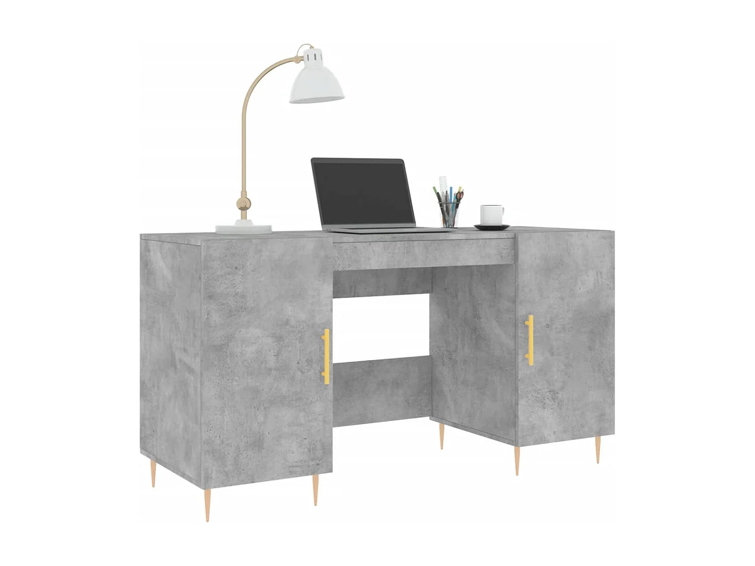 Anne-Marie  Bureau gris béton 140x50x75 cm bois d'ingénierie