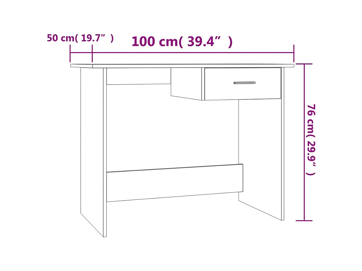 Broad Brook  Bureau Chêne sonoma 100x50x76 cm Bois d’ingénierie