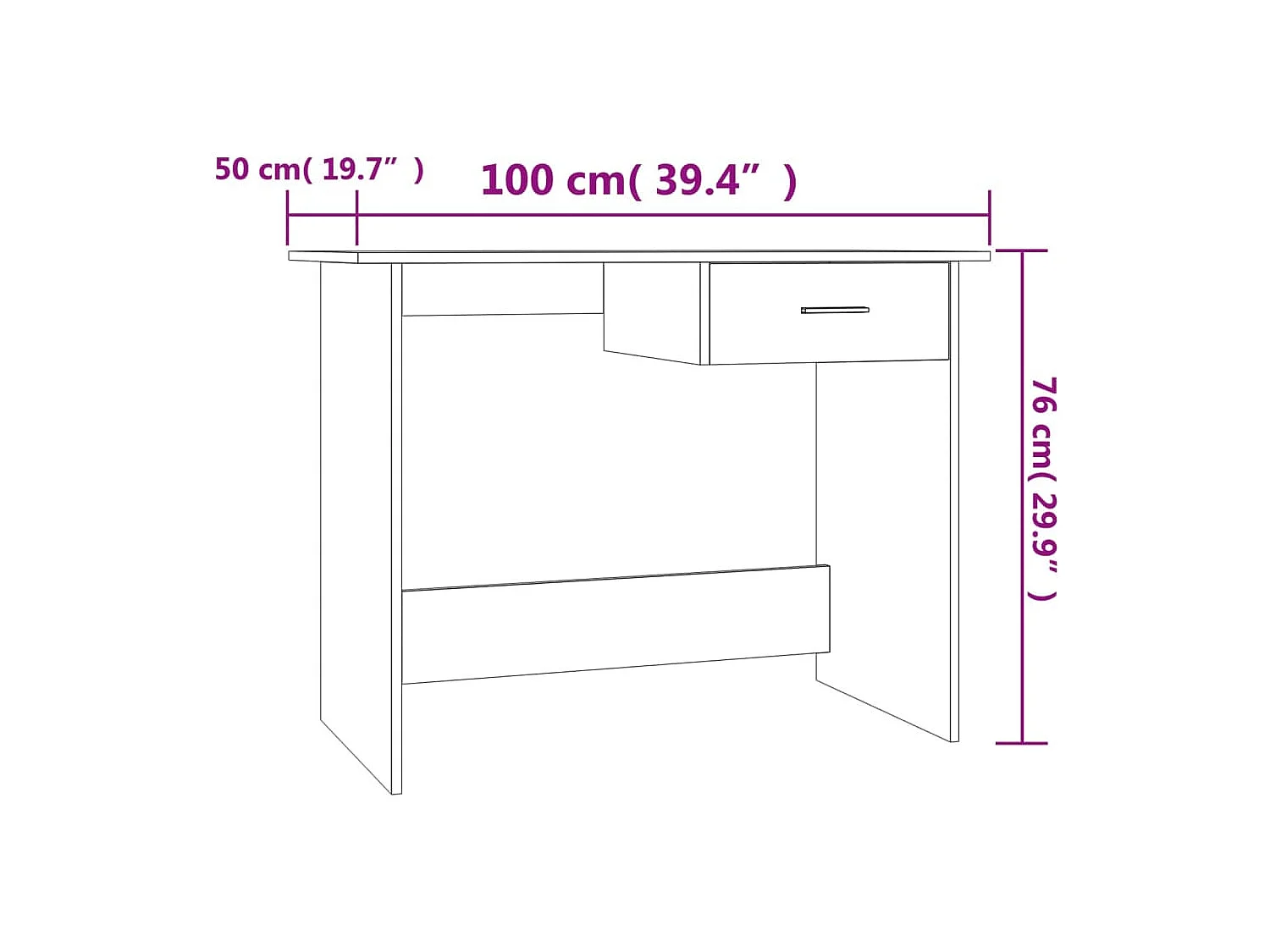 Broad Brook  Bureau Chêne sonoma 100x50x76 cm Bois d’ingénierie