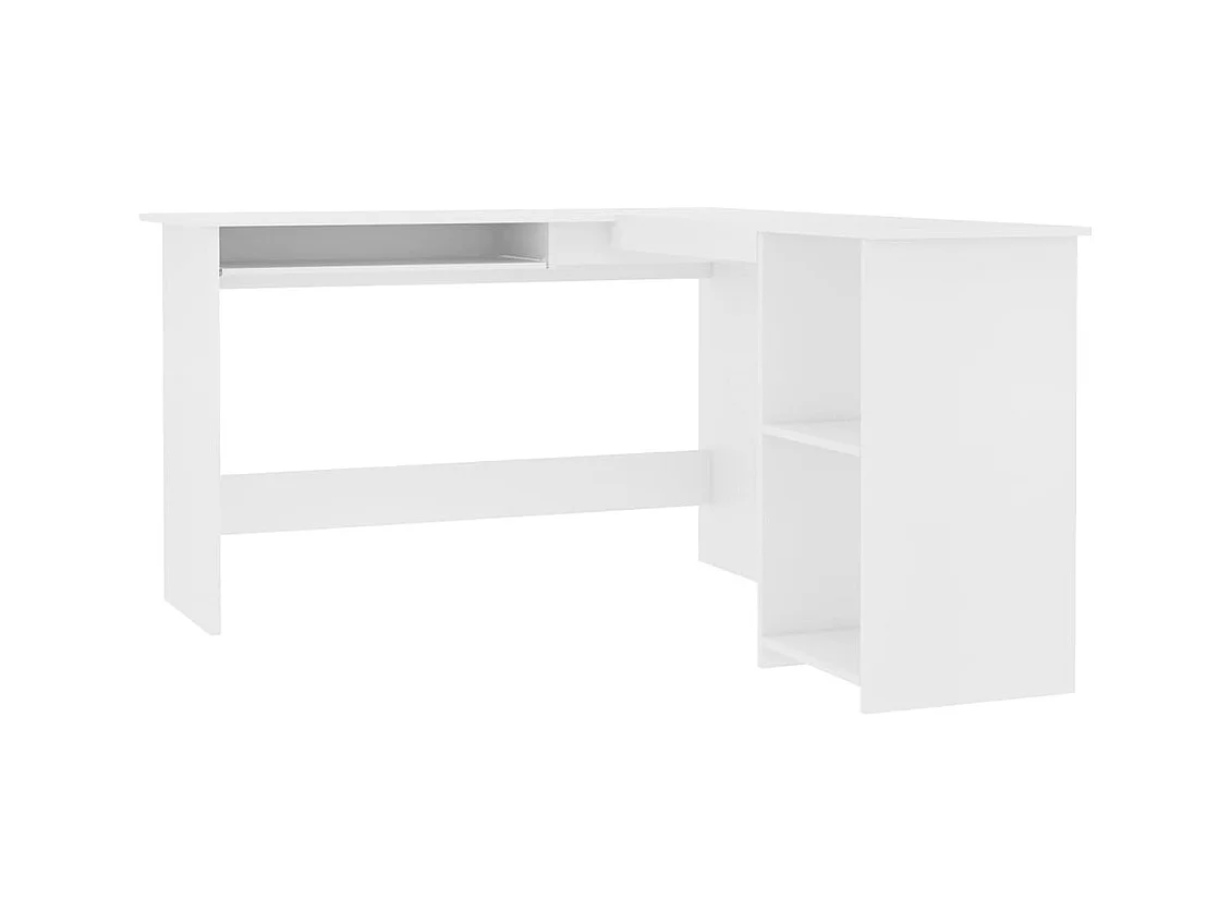 Skive  Bureau d'angle en forme de L Blanc 120x140x75 cm