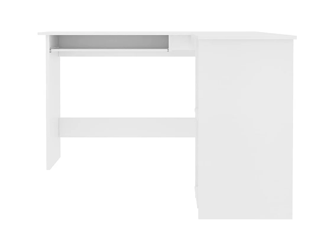 Skive  Bureau d'angle en forme de L Blanc 120x140x75 cm