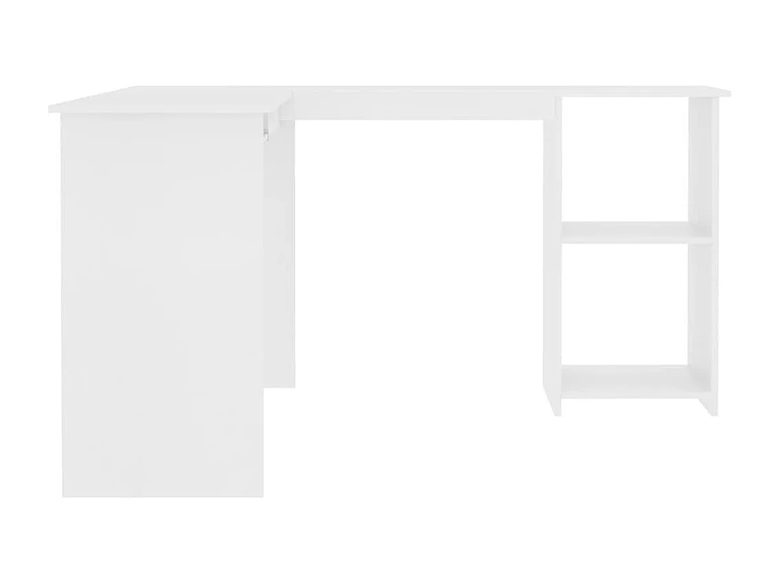 Skive  Bureau d'angle en forme de L Blanc 120x140x75 cm