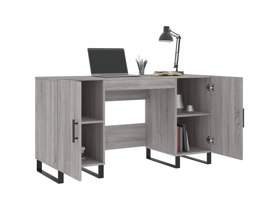 Sarlat-la-Canéda  Bureau sonoma gris 140x50x75 cm bois d'ingénierie