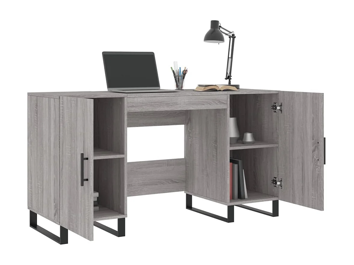 Sarlat-la-Canéda  Bureau sonoma gris 140x50x75 cm bois d'ingénierie