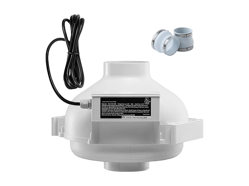 Ventilateur de Radon SucceBuy 98-114 mm 190 CFM, Silencieux et Étanche