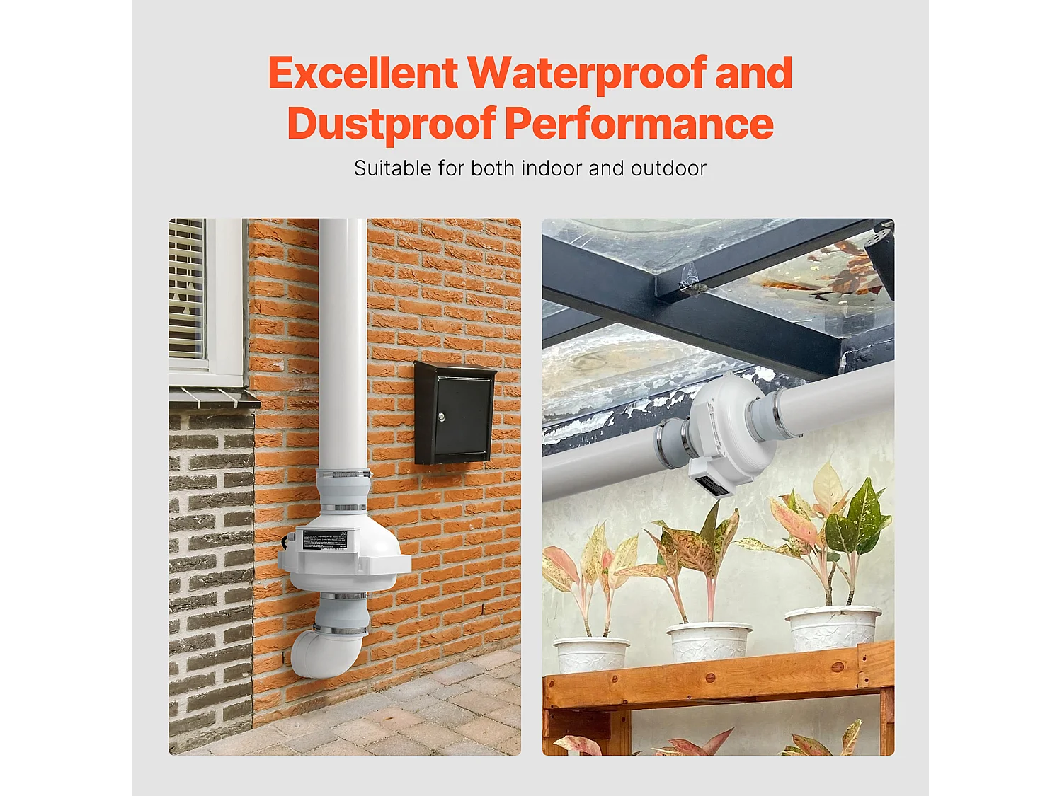 Ventilateur de Radon SucceBuy 98-114 mm 190 CFM, Silencieux et Étanche