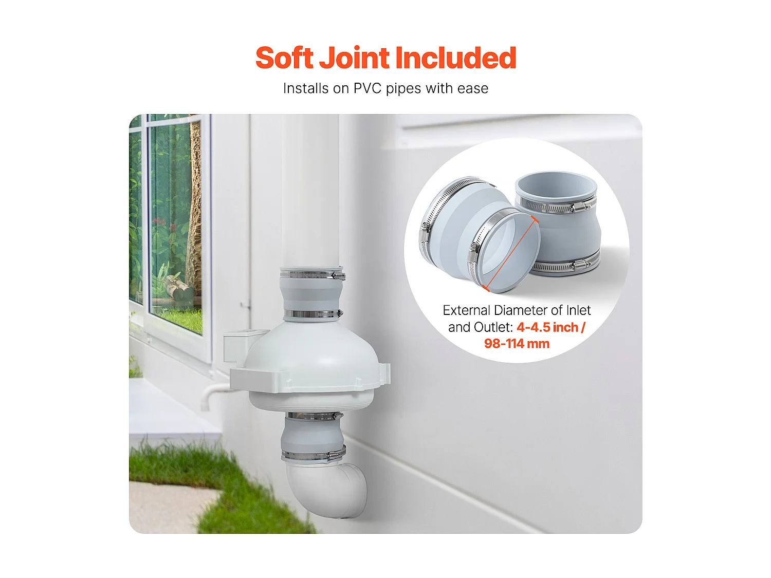 Ventilateur de Radon SucceBuy 98-114 mm 190 CFM, Silencieux et Étanche