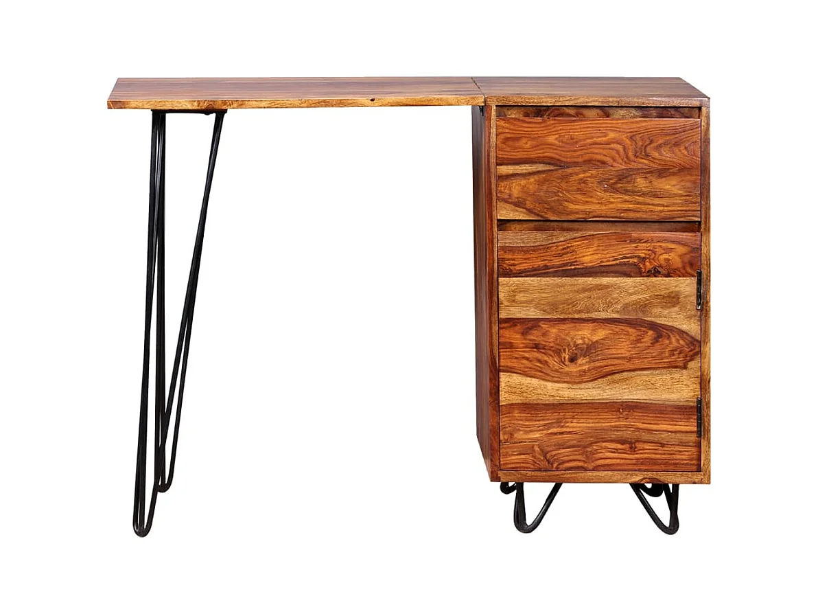 Garden Furniture -  Bureau avec 1 tiroir et 1 armoire Bois massif