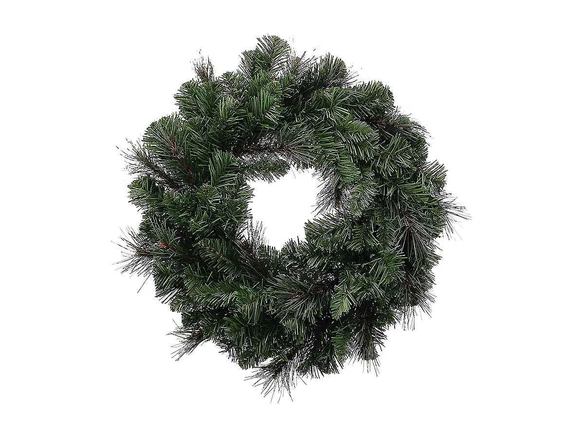 Ghirlanda dietro porta "Jolly" in PP effetto aghi di pino, corona per decorazioni natalizie cm 45