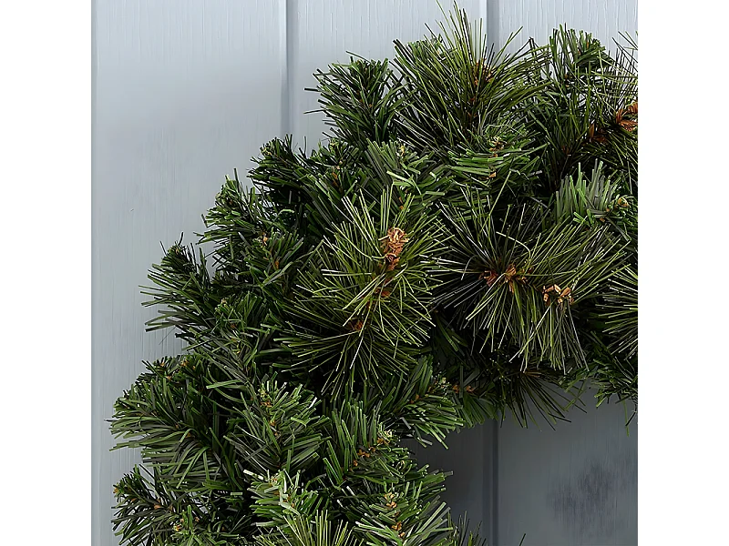 Ghirlanda dietro porta "Jolly" in PP effetto aghi di pino, corona per decorazioni natalizie cm 45