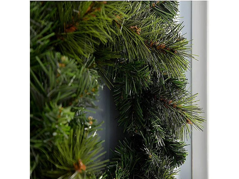 Ghirlanda dietro porta "Jolly" in PP effetto aghi di pino, corona per decorazioni natalizie cm 45